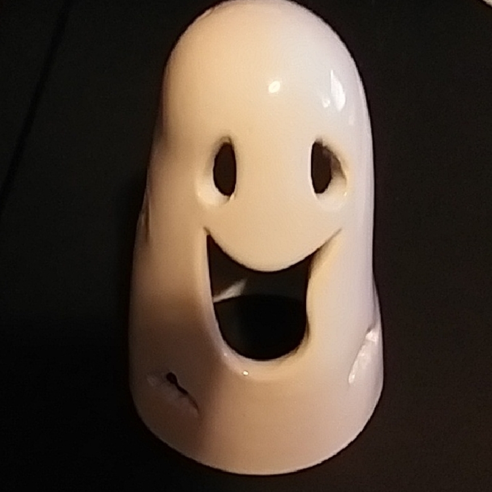 White Ceramic Ghost Figurine